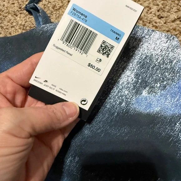 Nike One Convertible Light Support Longline Sports Bra Navy Womens M NWT - Picture 2 of 8